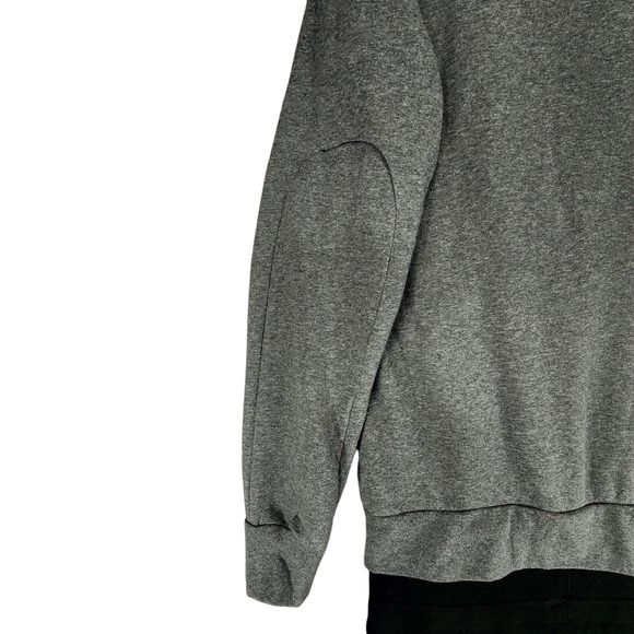 Tuxy One Piece Sweatsuit Jumpsuit L Men Gray Top Black Bottom Hooded Zip Fly NEW - Picture 12 of 13